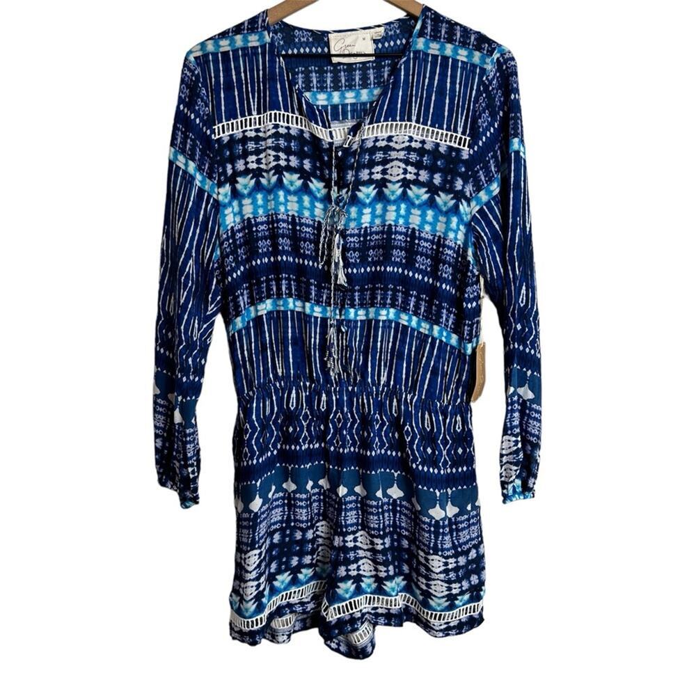 GREEN DRAGON BLUE PRINT WOMEN ROMPER SIZE MEDIUM BRAND NEW WITH TAGS